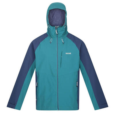 Britedale color block waterdichte jas voor heren (pacific groen/admiraal blauw)