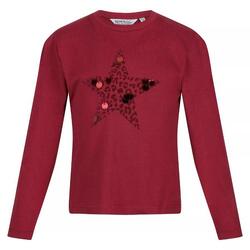 Tshirt Manches Longues Motif/style Étoiles WENBIE Enfant (Rouge Sombre)