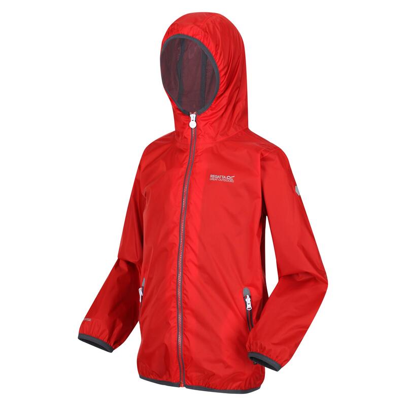 Groot Buitenshuis Kinderen/Kinderen Lever II Packaway Rain Jacket (Vuurrood)