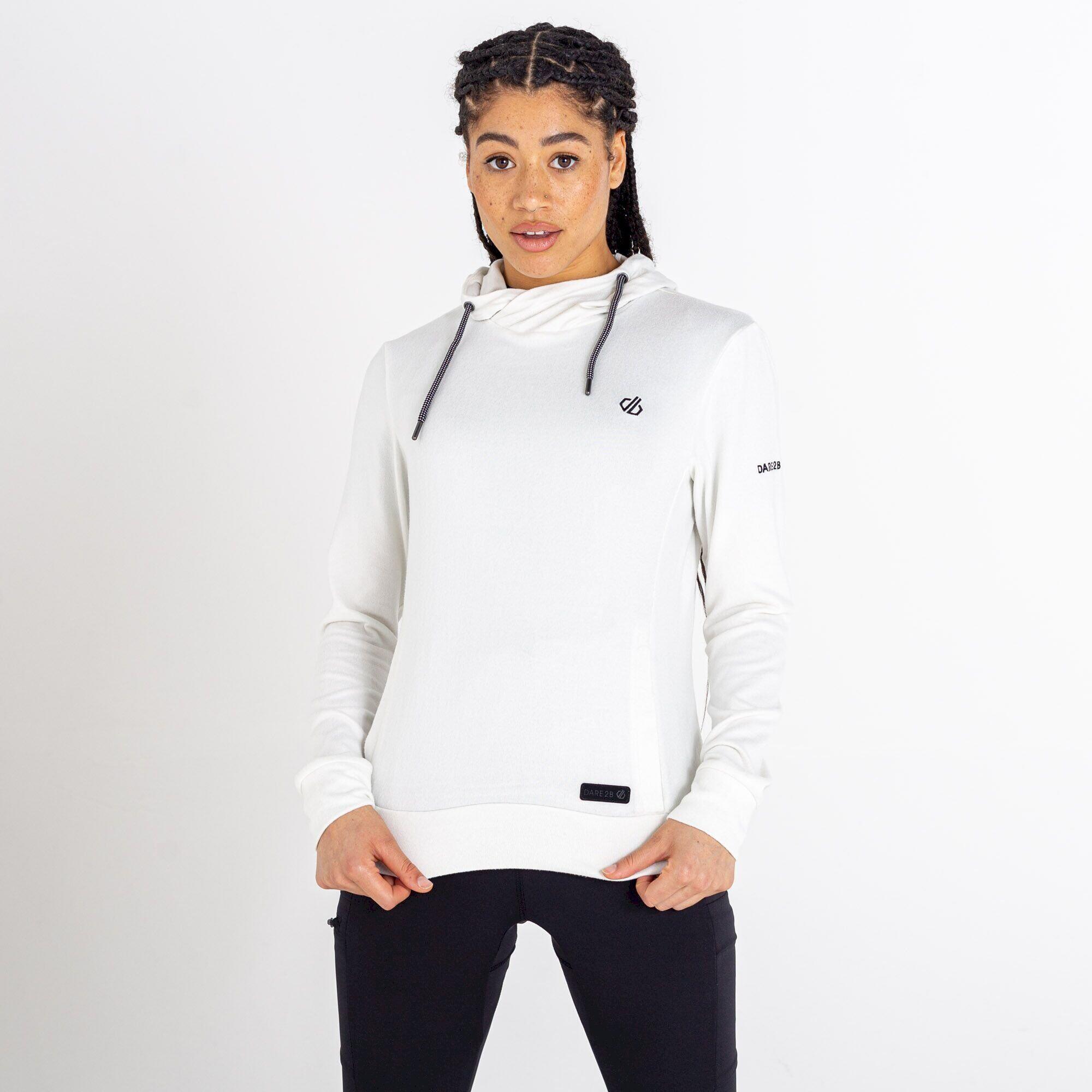 Womens/Ladies Out & Out Marl Fleece Hoodie (Lily White) 4/5