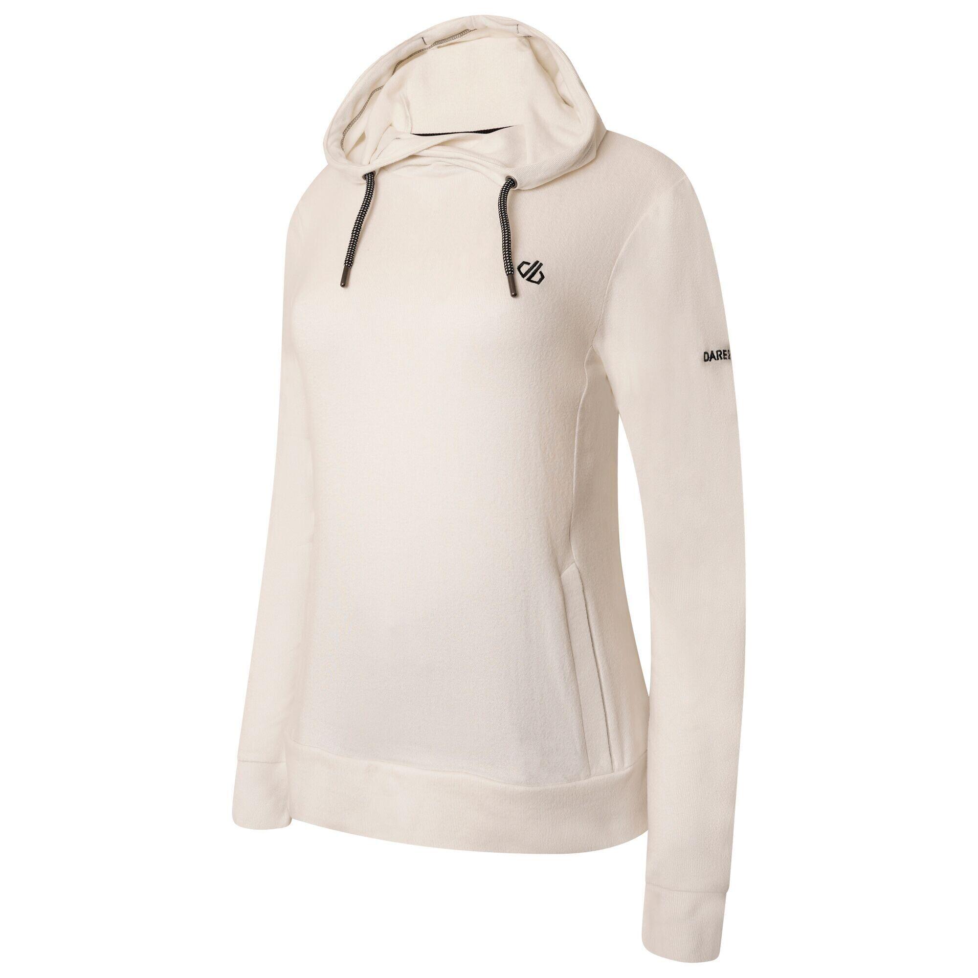 Womens/Ladies Out & Out Marl Fleece Hoodie (Lily White) 2/5
