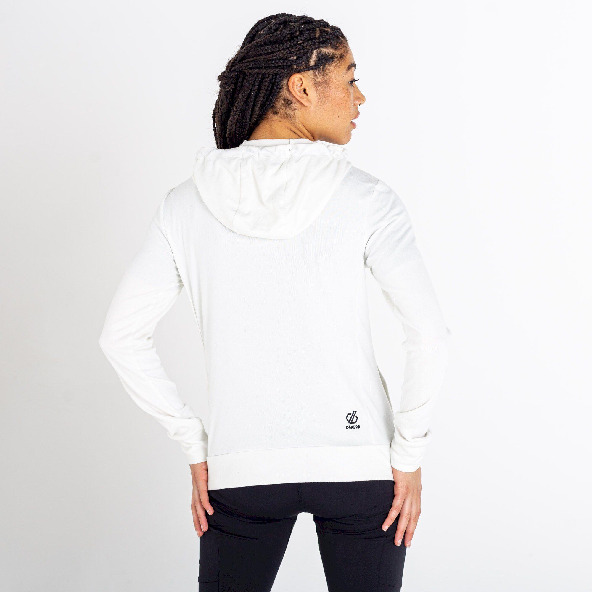 Womens/Ladies Out & Out Marl Fleece Hoodie (Lily White) 3/5