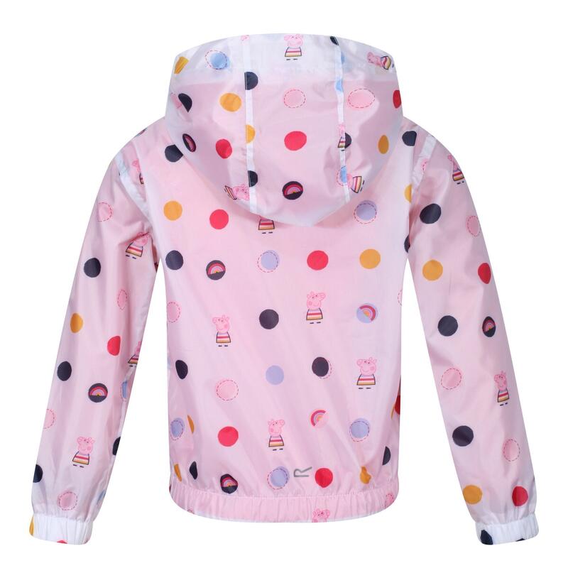 Kinder/Kinderen Peppa Pig Polka Dot Waterdichte Jas met Kap (Lichtroze)