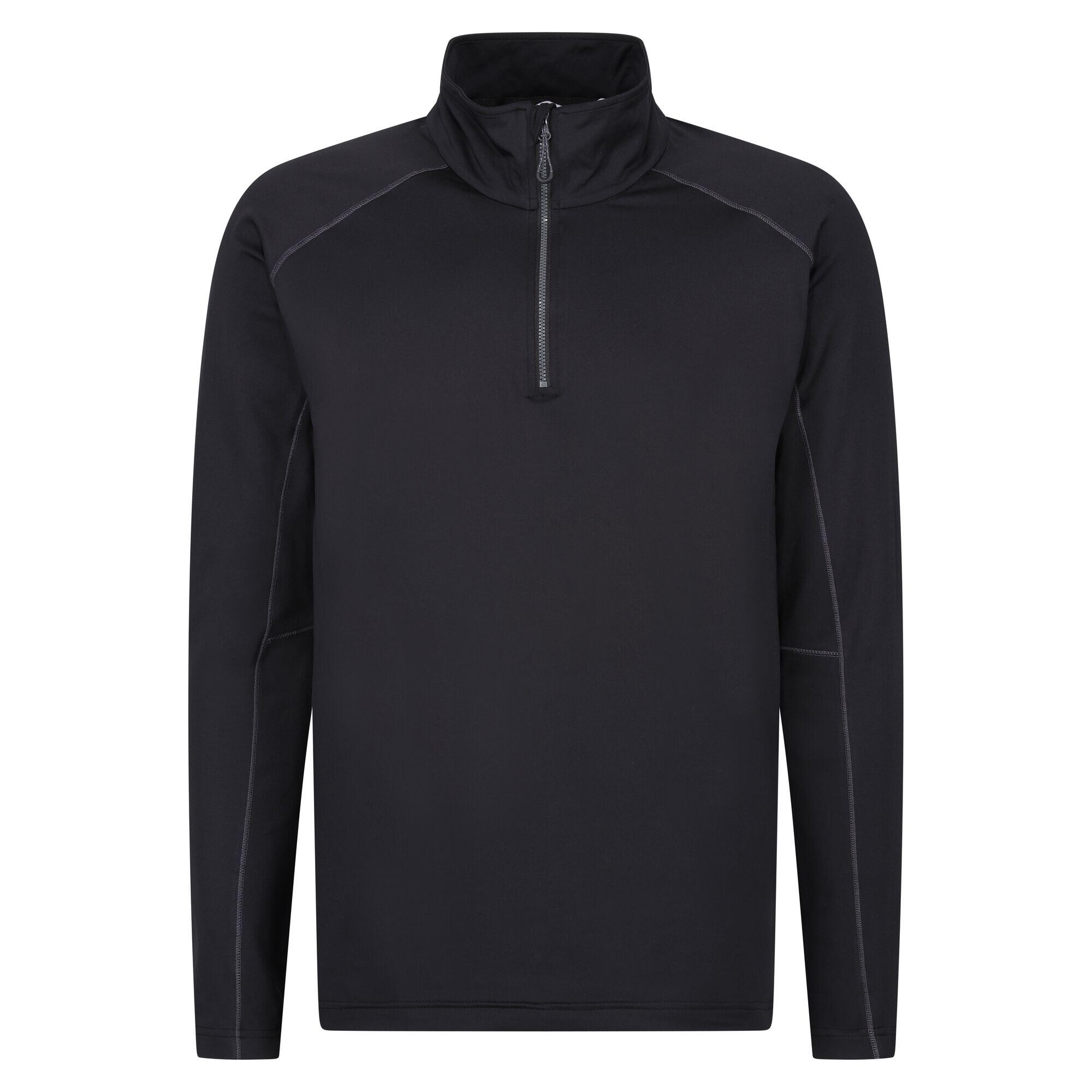 Mens Core Stretch Half Zip Midlayer (Black) 1/5