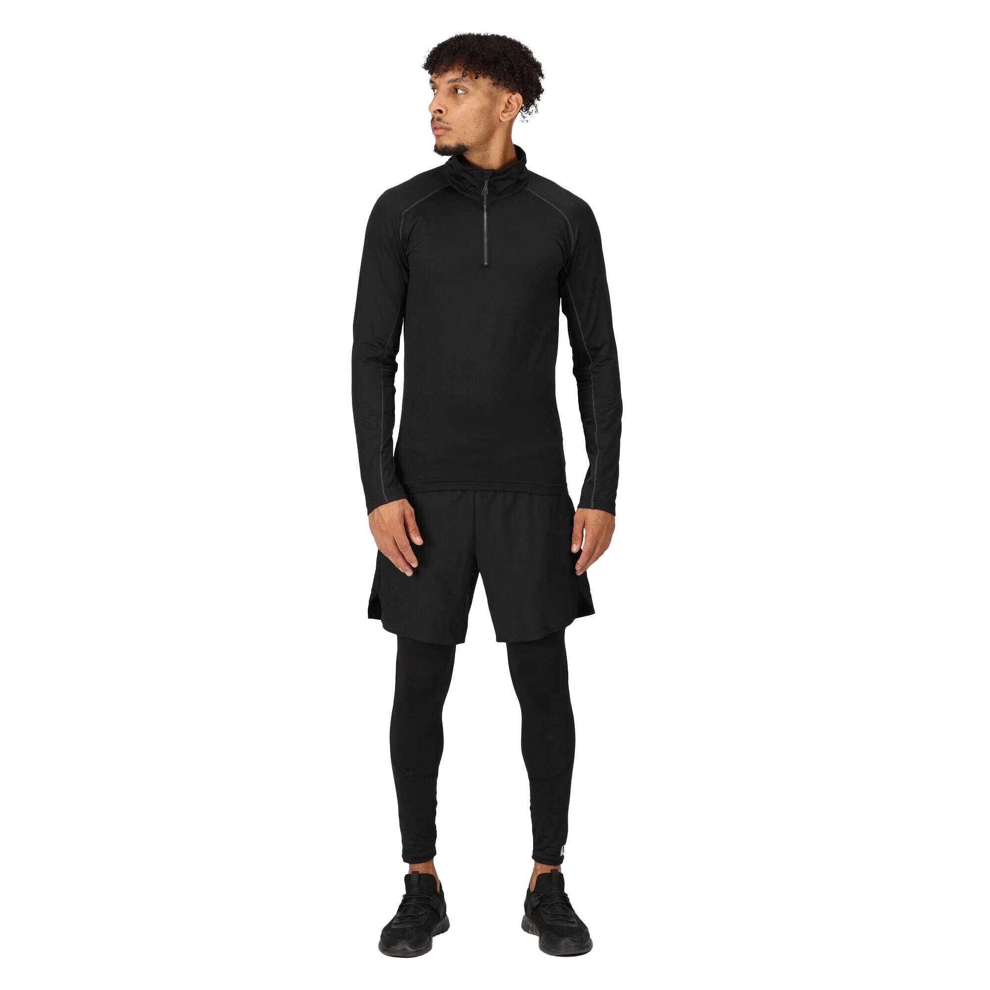 Mens Core Stretch Half Zip Midlayer (Black) 4/5