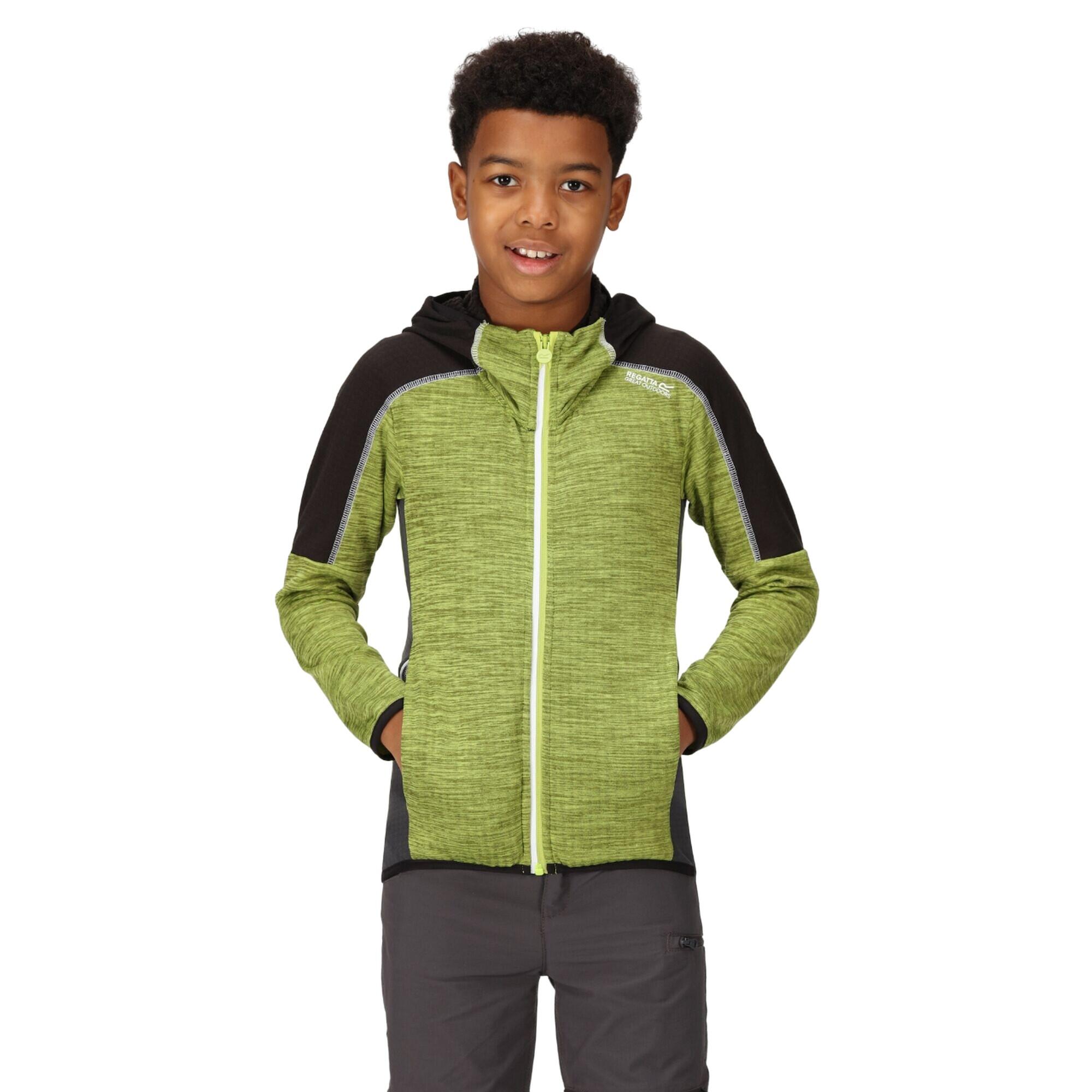 Childrens/Kids Burnton Full Zip Fleece Jacket (Green Algae/Black) 3/5