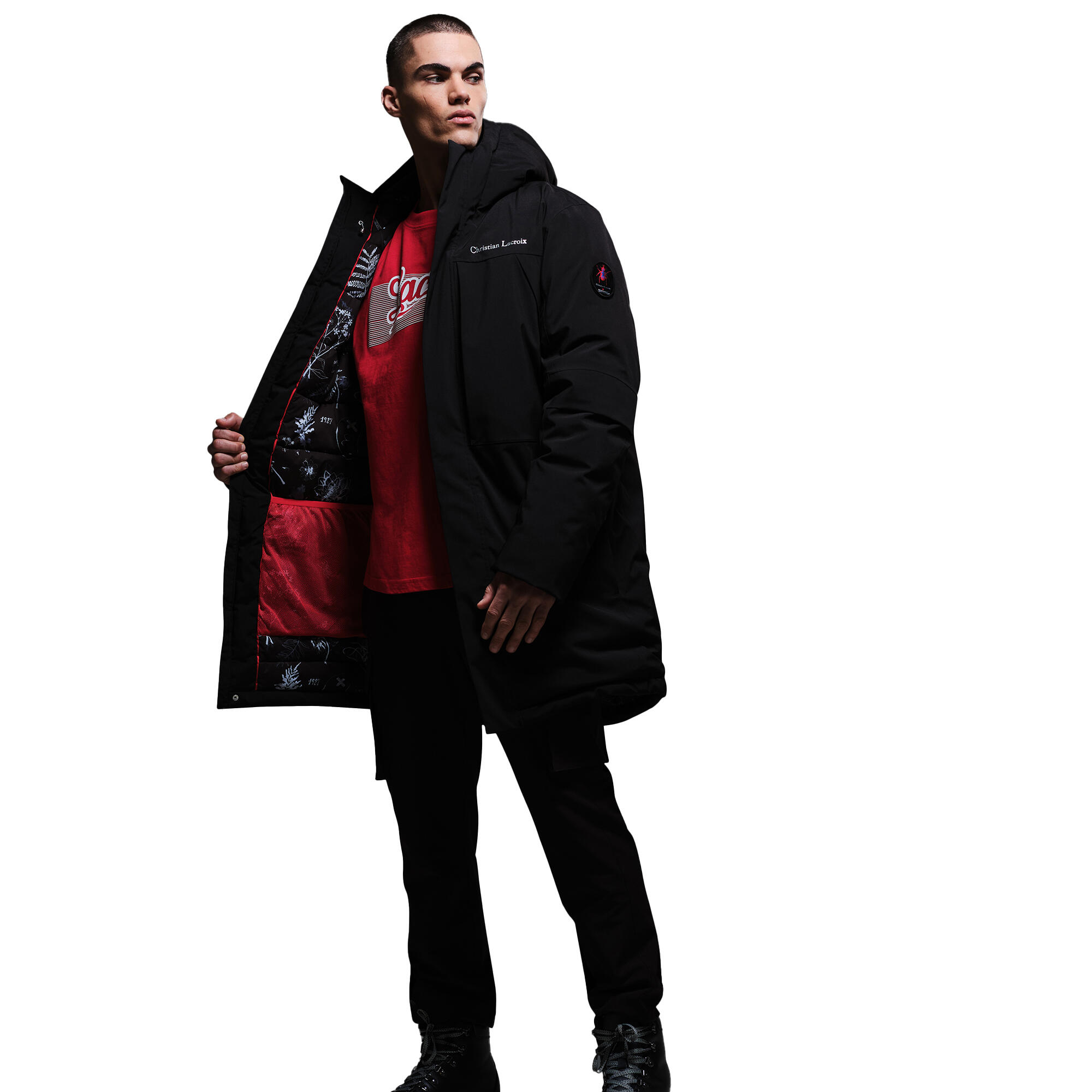 "Christian Lacroix" Jacke, wasserfest Wattiert für Herren Schwarz 3/5