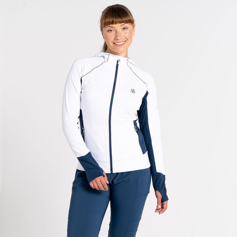 Dames Convey II Hooded Core Stretch Midlayer (Wit/Moonlight Denim)