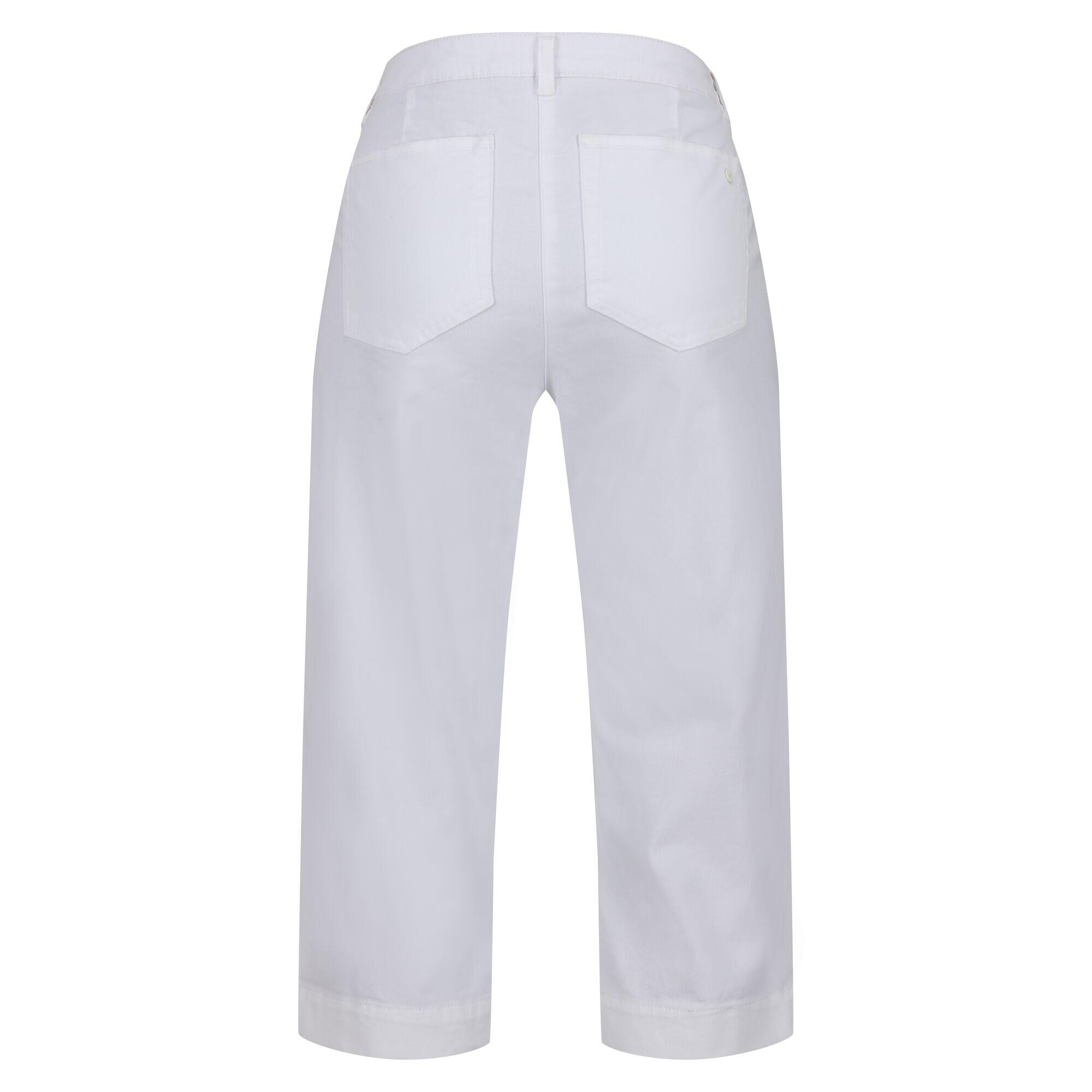 Womens/Ladies Bayla Cropped Trousers (White) 2/5