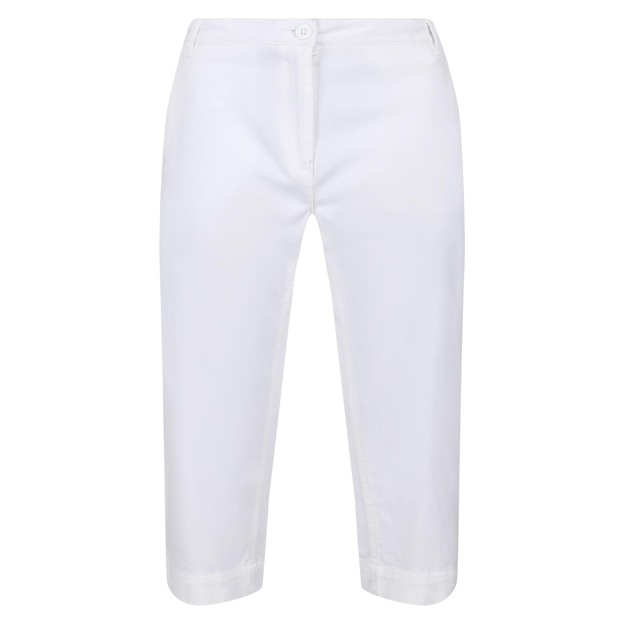 Womens/Ladies Bayla Cropped Trousers (White) 1/5