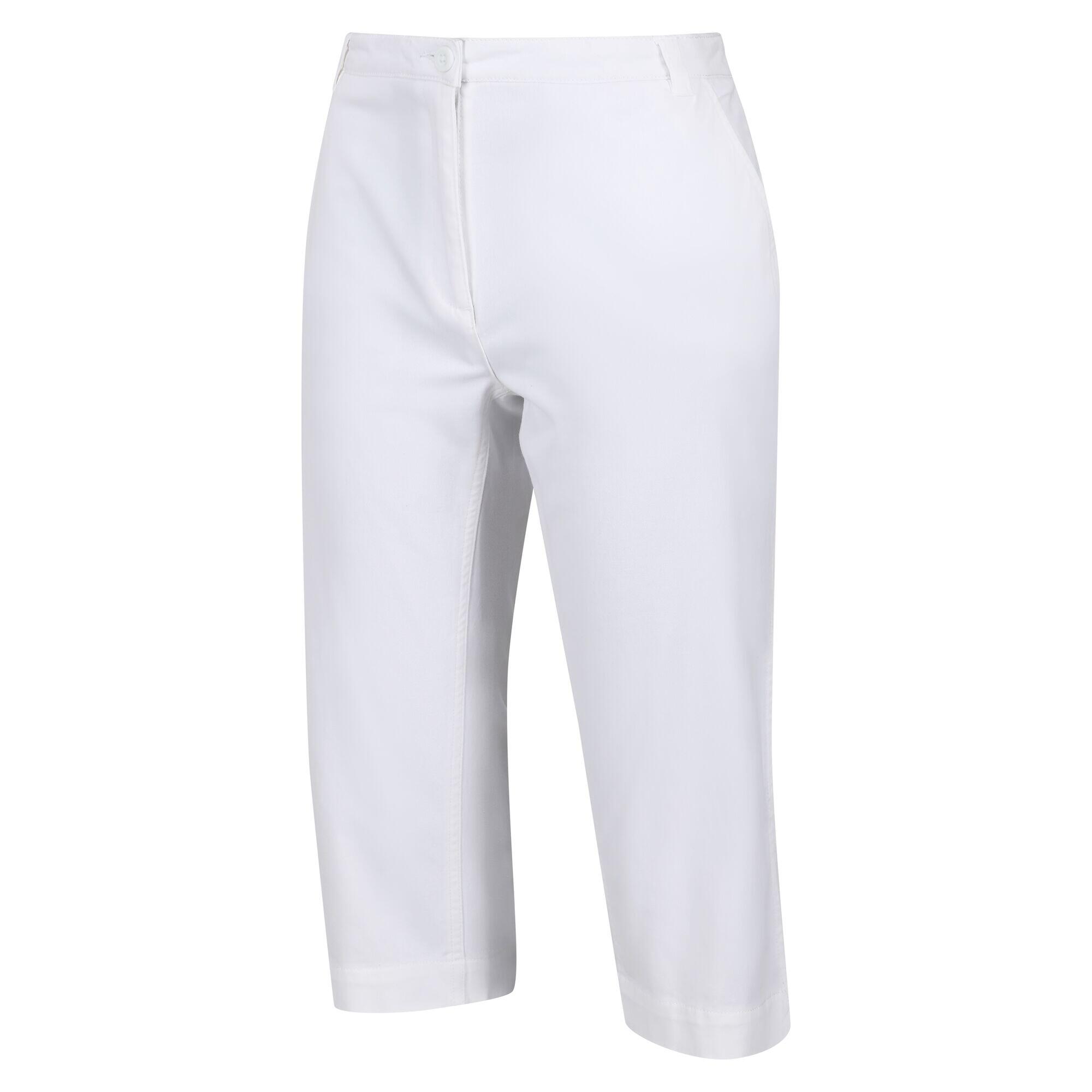 Womens/Ladies Bayla Cropped Trousers (White) 3/5