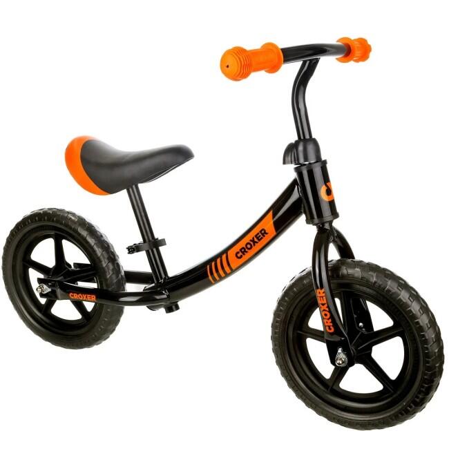 Bicicleta fara pedale Balance Bike CROXER Casell, Negru/Portocaliu, Copii