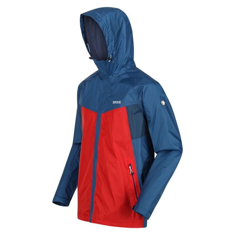 Chaqueta Impermeable Dresford para Hombre Azul Dinastía, Rojo Fuego