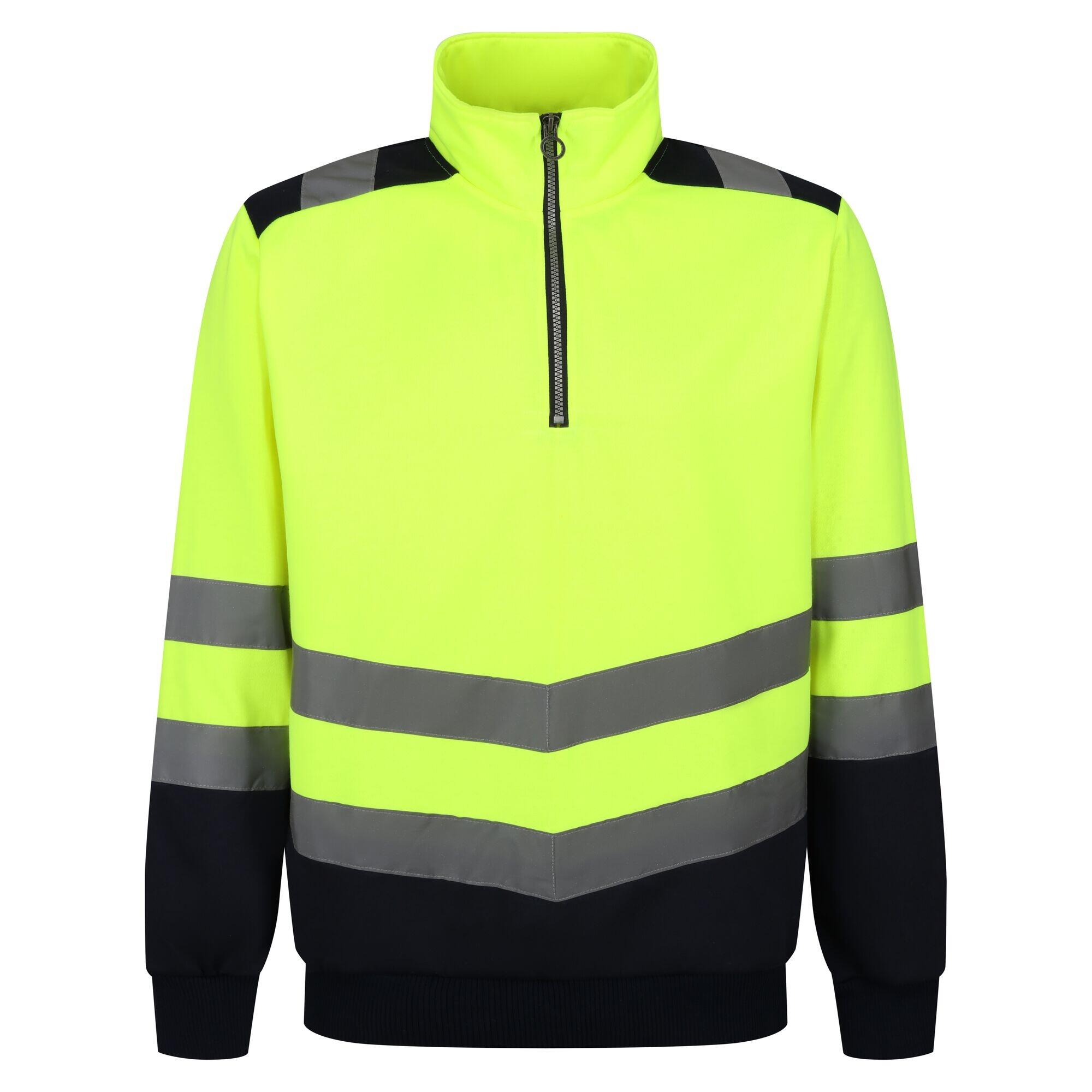 Mens HiVis Quarter Zip Top (Yellow/Navy) 1/5