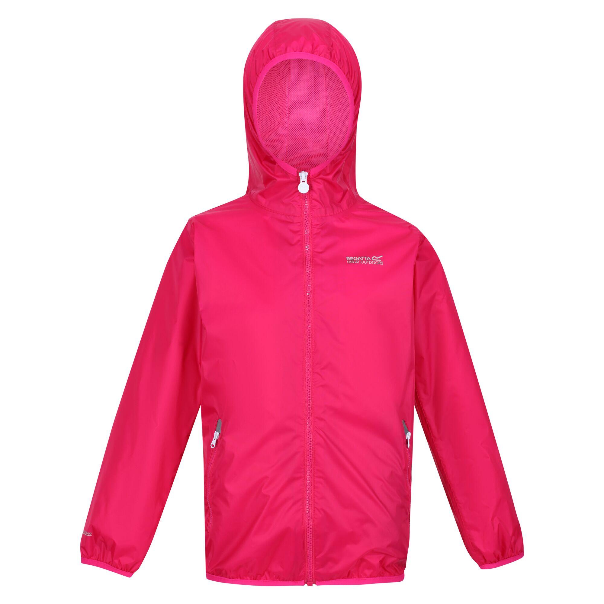 REGATTA Great Outdoors Childrens/Kids Lever II Packaway Rain Jacket (Pink Fusion)