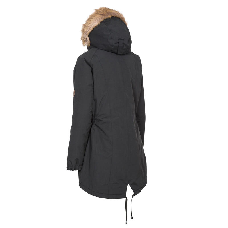 Casaco de Parka de Longo Comprimento Isolado para Mulheres/Ladies Preto