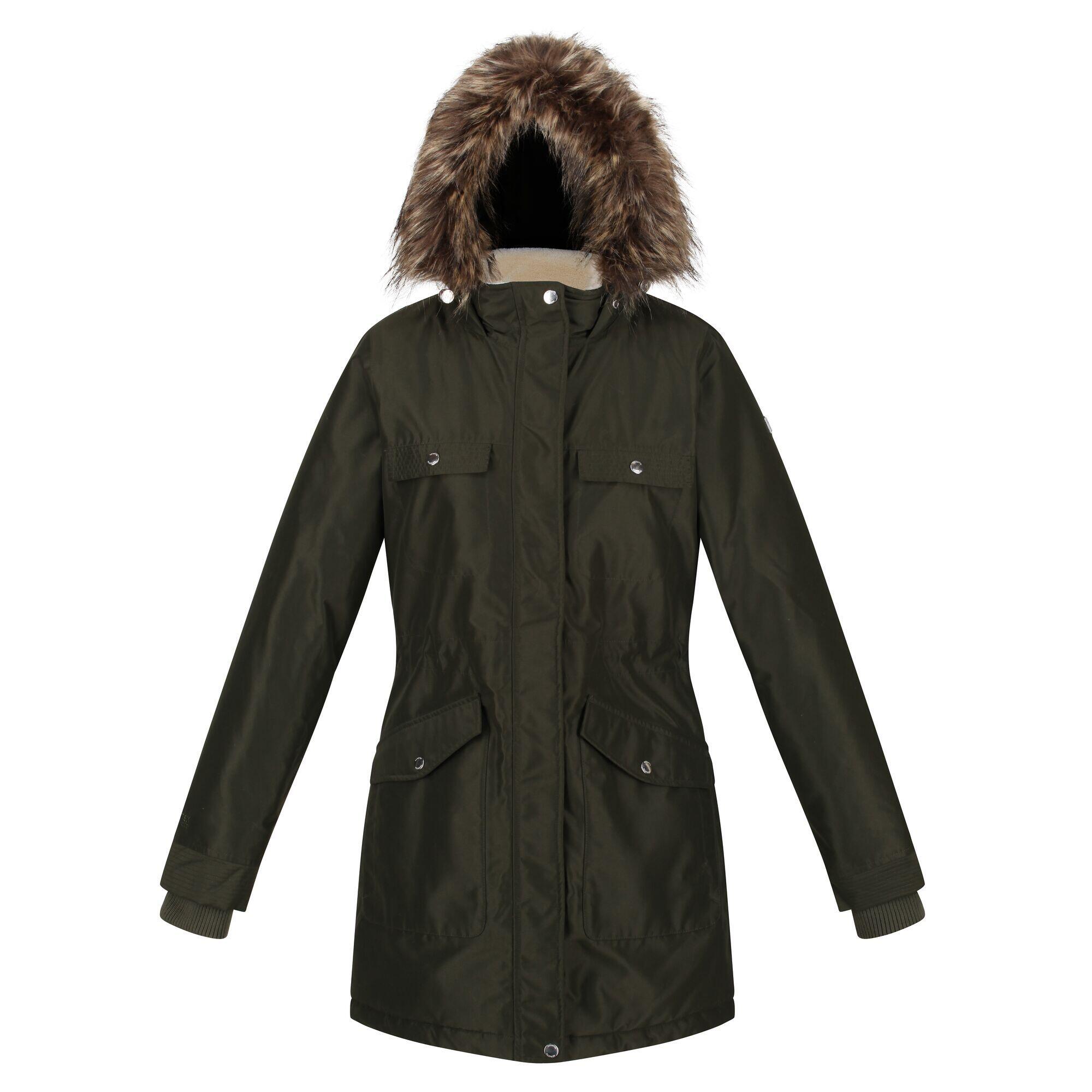 Womens/Ladies Samiyah Waterproof Insulated Parka (Dark Khaki) 1/5