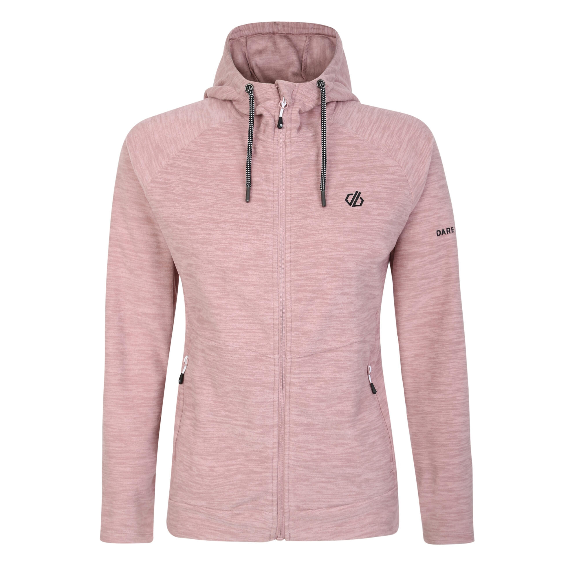 Womens/Ladies Out & Out Marl Full Zip Fleece Jacket (Dusky Rose) 1/4