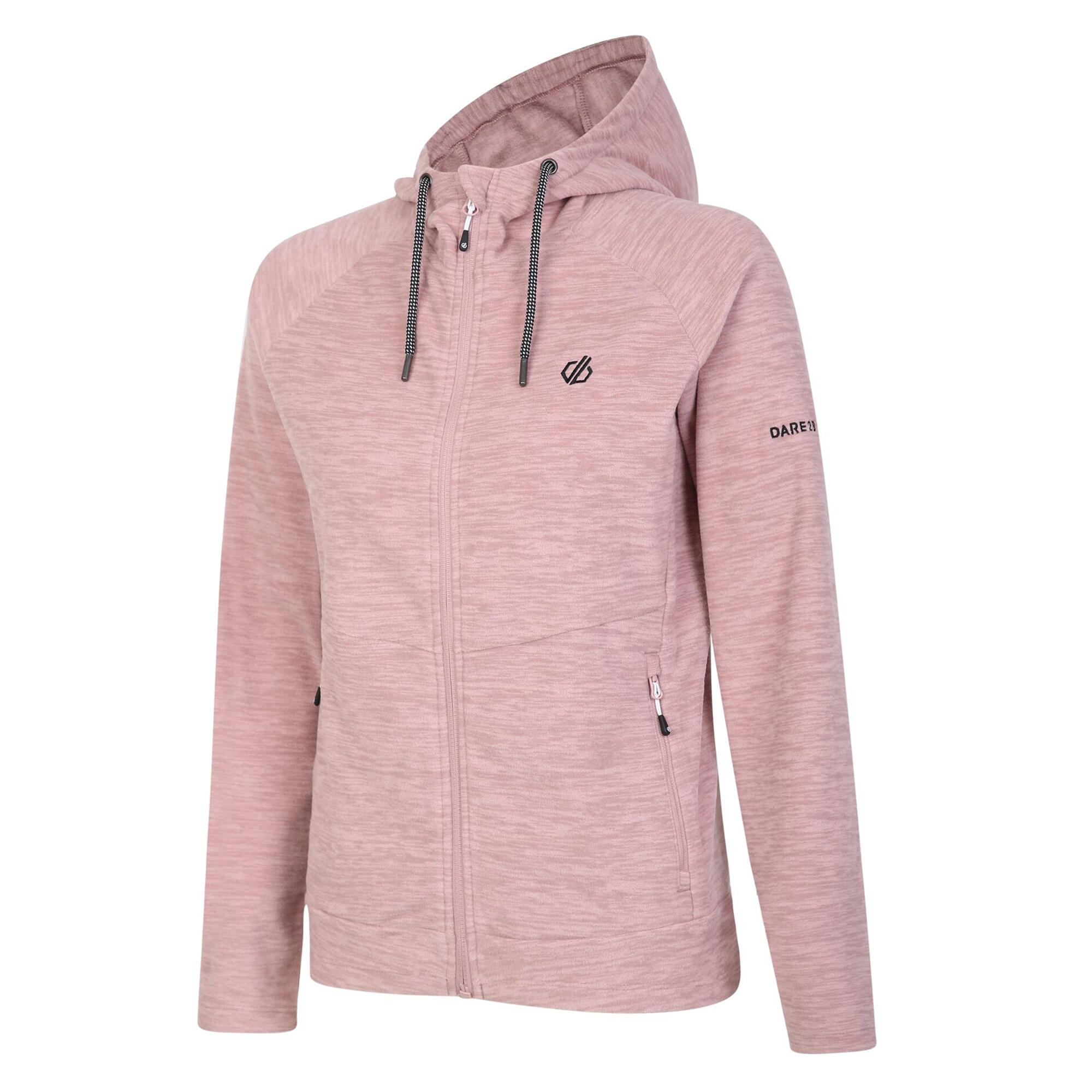 Womens/Ladies Out & Out Marl Full Zip Fleece Jacket (Dusky Rose) 3/4