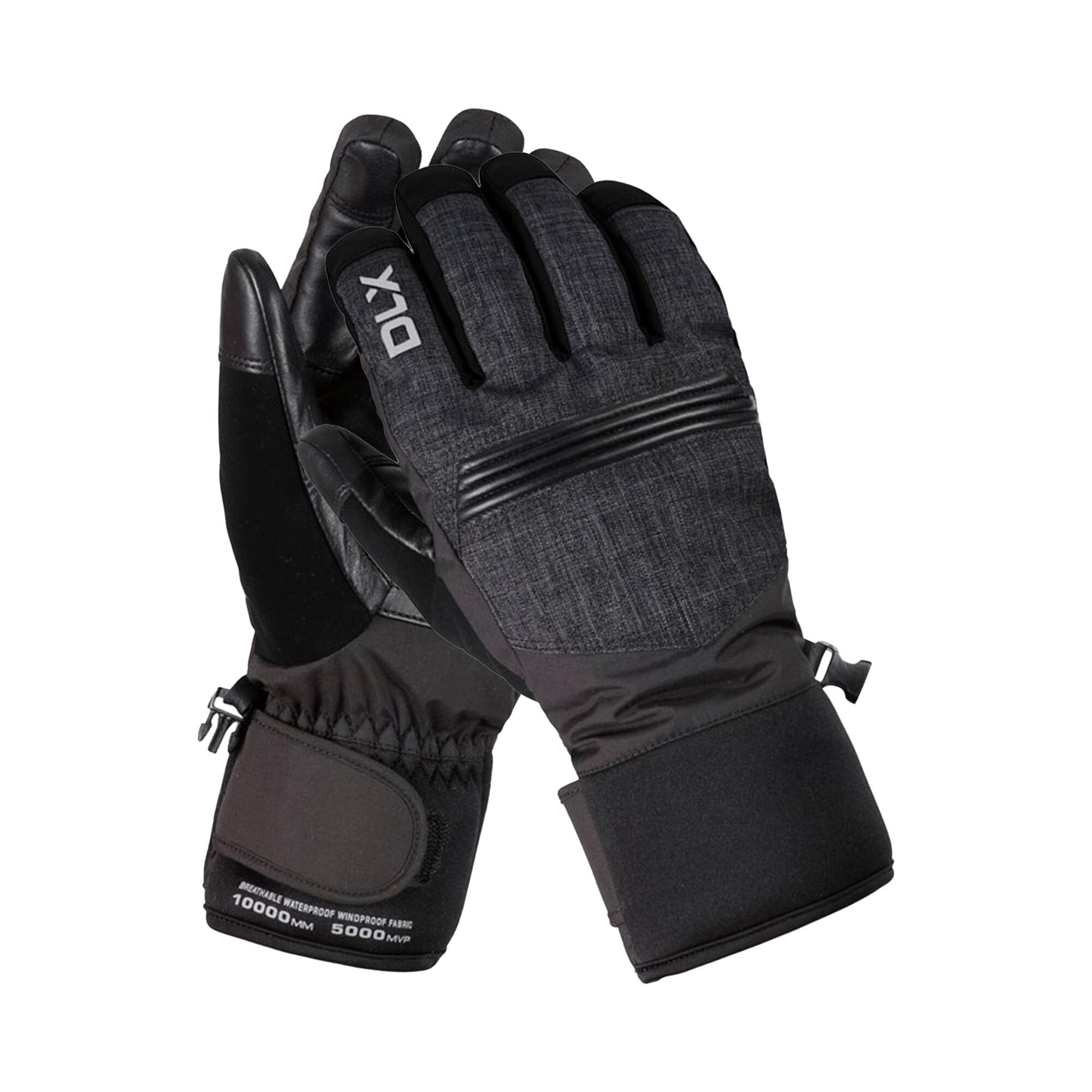 Unisex Adult Sidney Leather Palm Snow Sports Gloves (Black) 3/4
