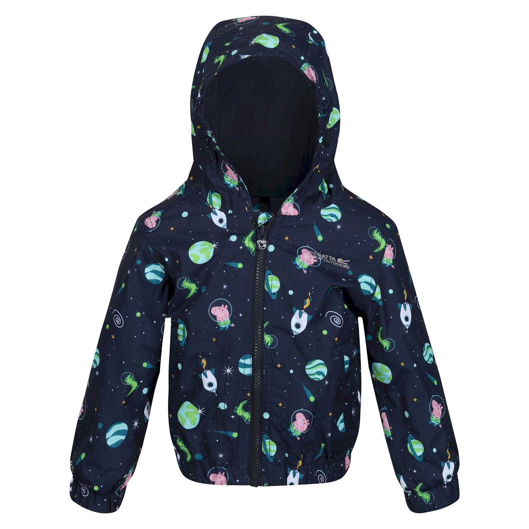 Childrens/Kids Muddy Puddle Cosmic Peppa Pig Padded Jacket (Navy) 1/5