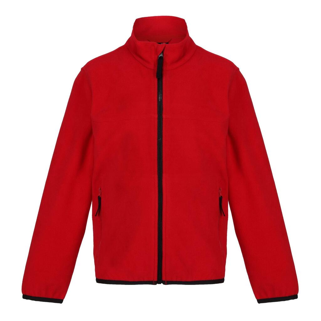 Childrens/Kids Microfleece Full Zip Fleece Jacket (Classic Red)