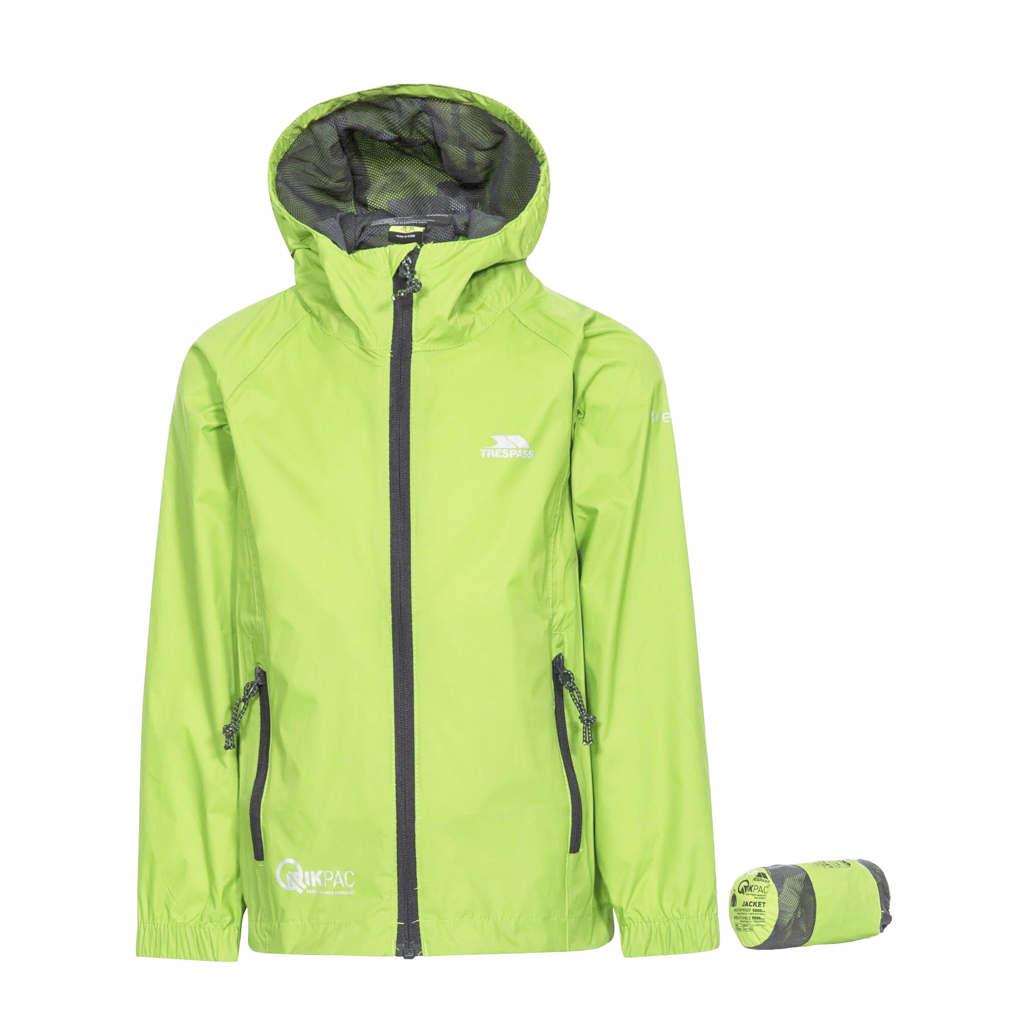 Qikpac Veste Imperméable Repliable Enfant Unisexe (Vert) 3/5
