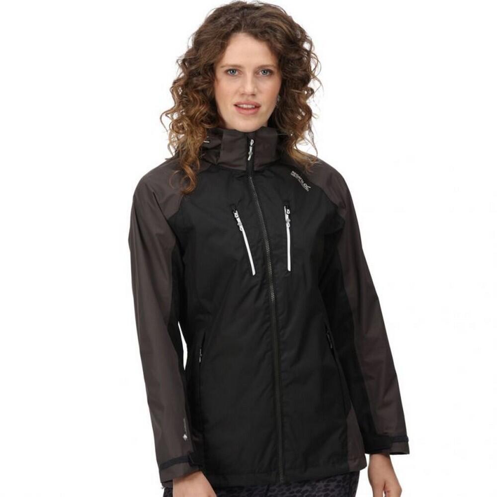 Womens/Ladies Calderdale IV Waterproof Jacket (Black/Ash) 3/5