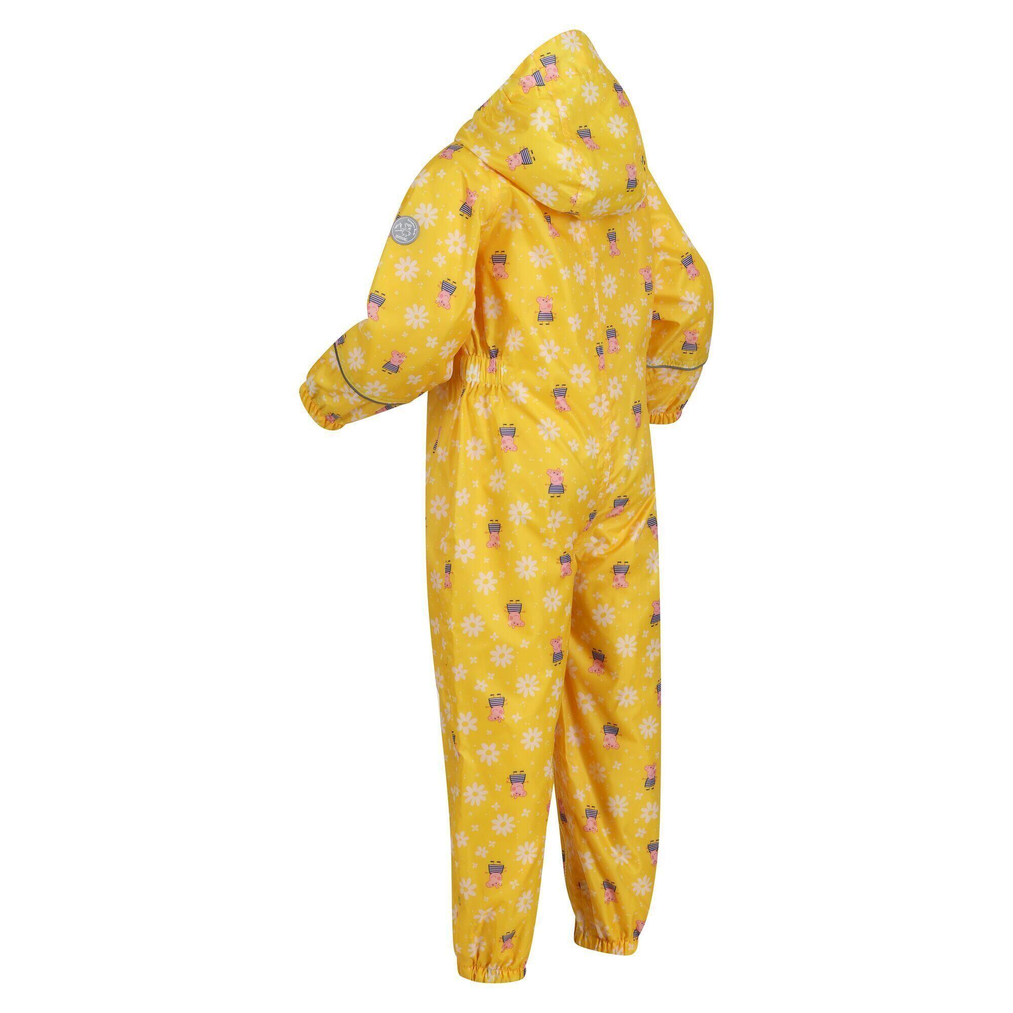Childrens/Kids Pobble Peppa Pig Floral Waterproof Puddle Suit (Maize Yellow) 3/5