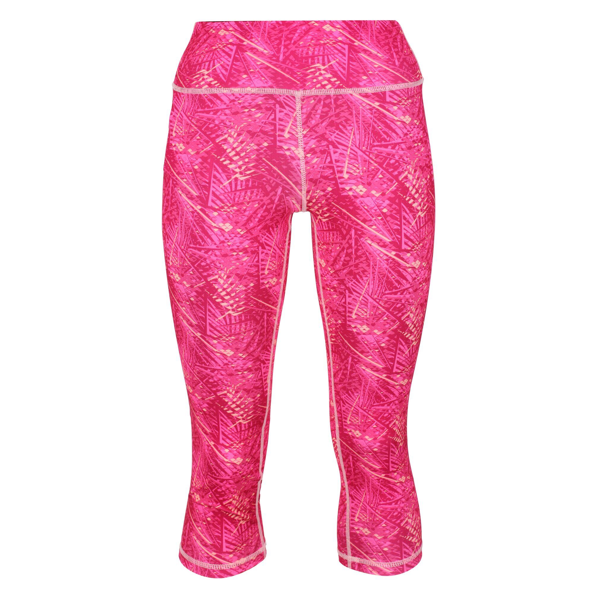 REGATTA Womens/Ladies Pincha 3/4 Leggings (Hot Pink Print)