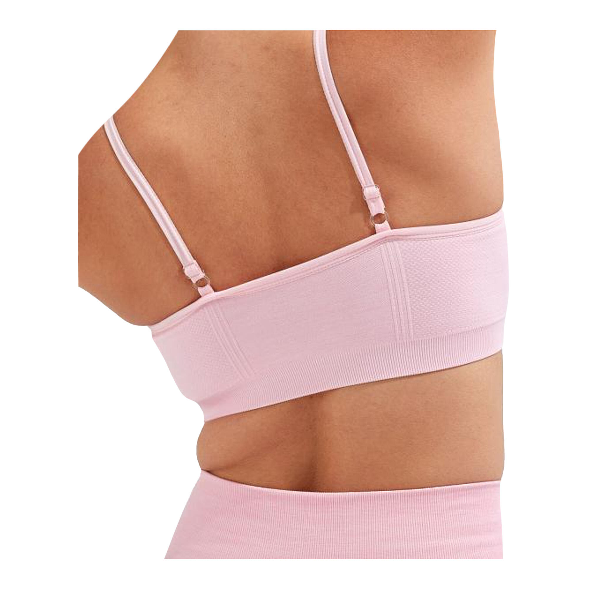 Womens/Ladies Melange Seamless 3D Sports Bra (Light Pink) 2/3