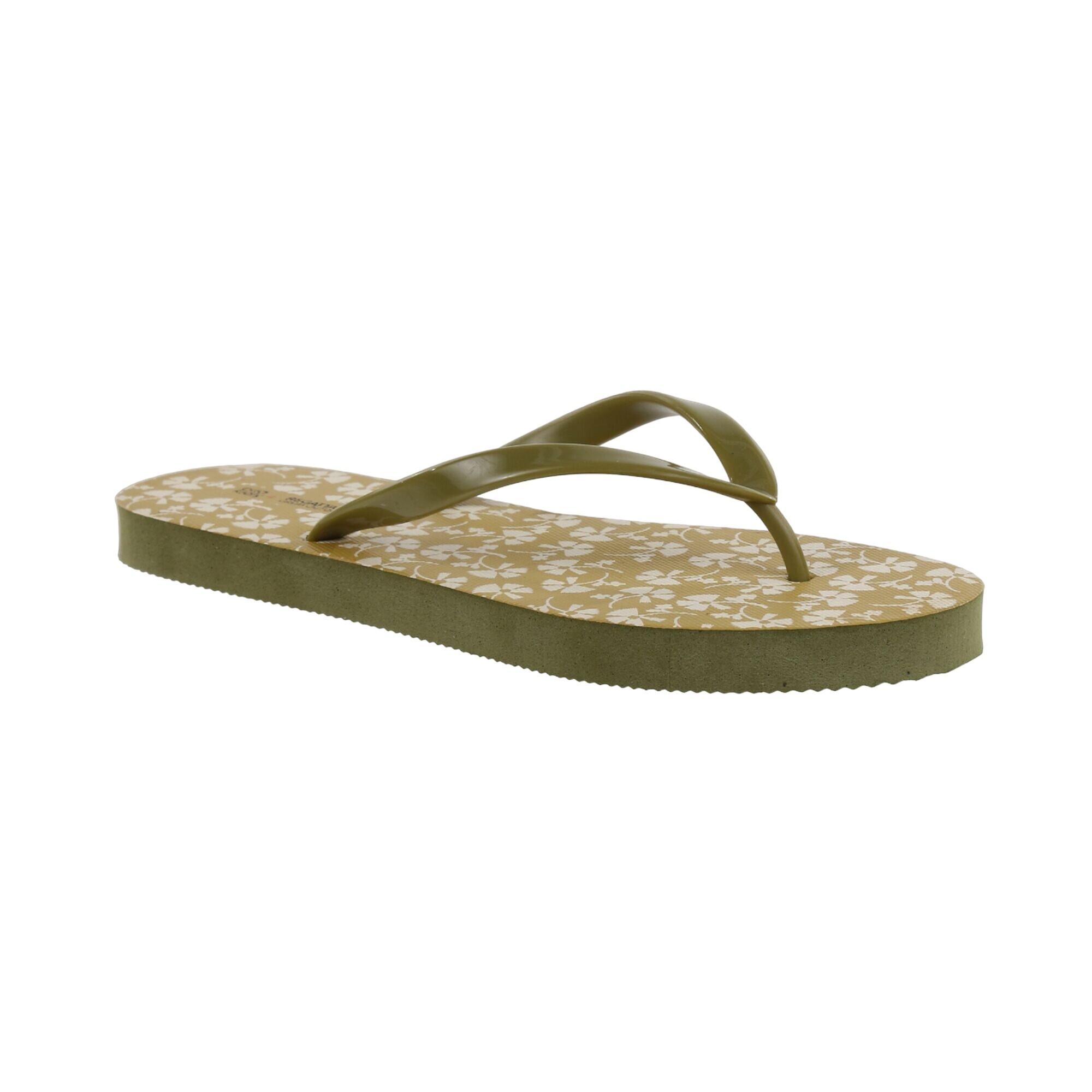 REGATTA Womens/Ladies Orla Kiely Parsley Flip Flops (Yellow/White)