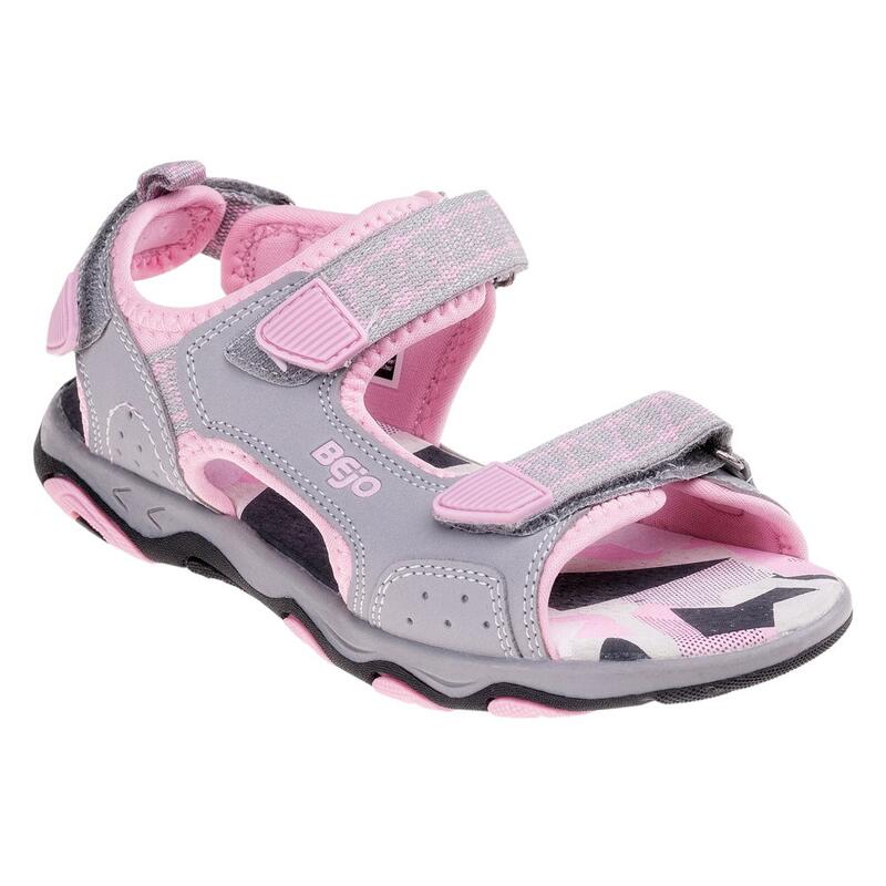 Meisjes Alisi Leren Sandalen (Poederroze/Lichtgrijs)