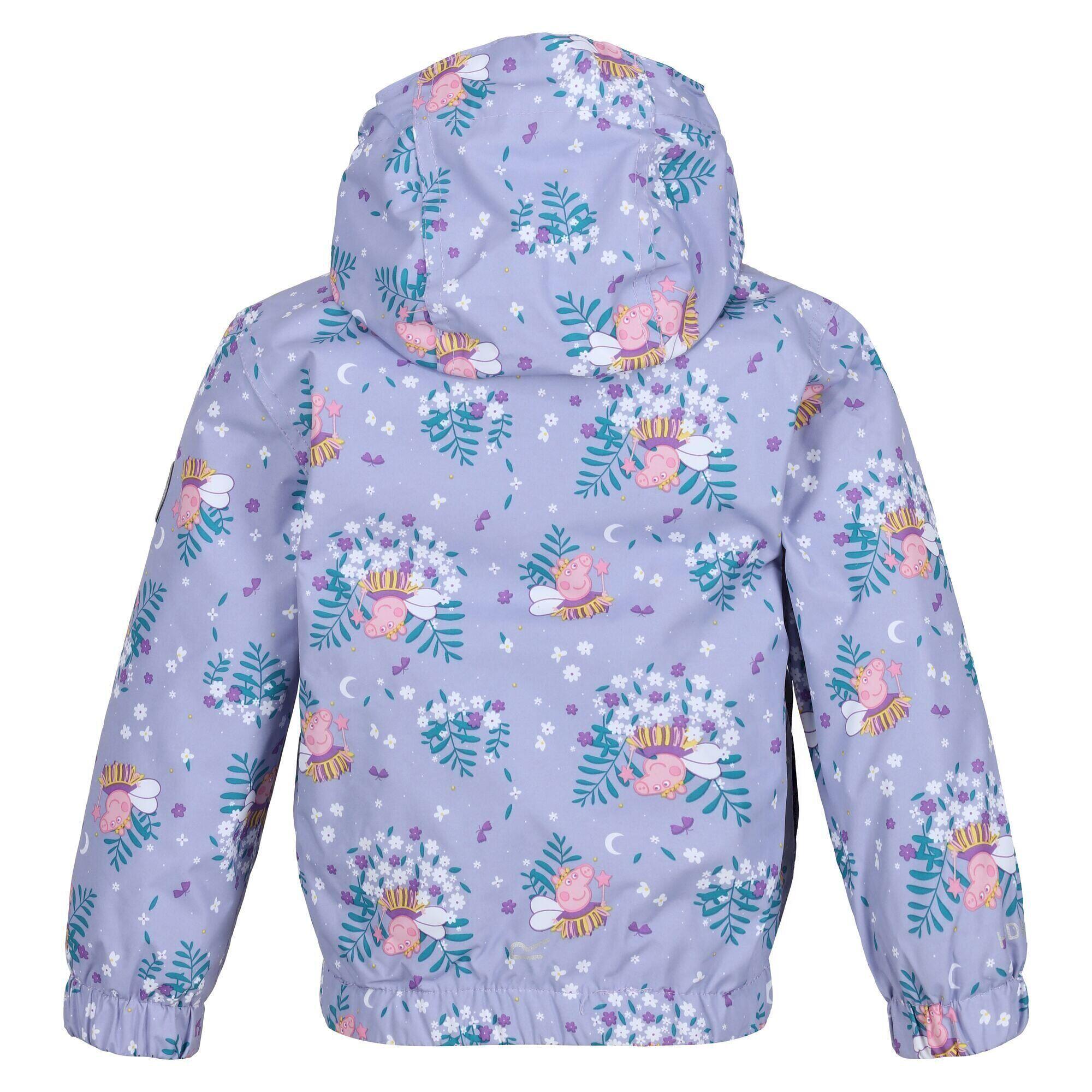Childrens/Kids Muddy Puddle Floral Peppa Pig Padded Jacket (Lilac Bloom) 2/5