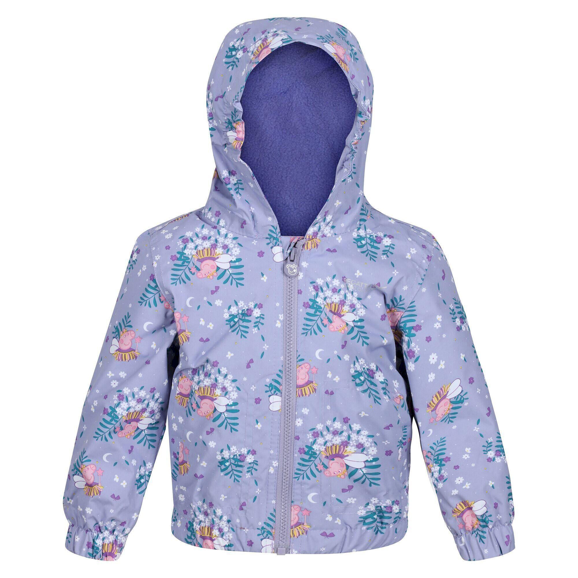 Childrens/Kids Muddy Puddle Floral Peppa Pig Padded Jacket (Lilac Bloom) 1/5