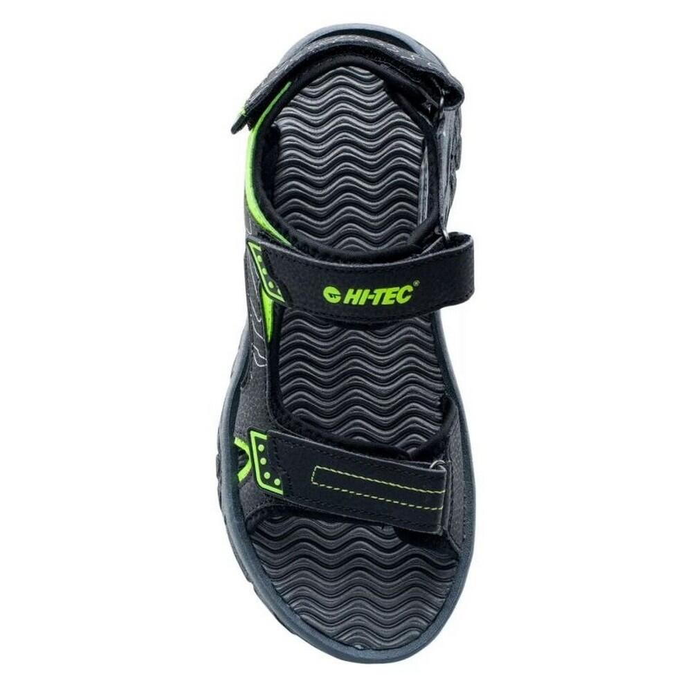 Childrens/Kids Menar Sandals (Black/Dark Grey/Lime) 3/4