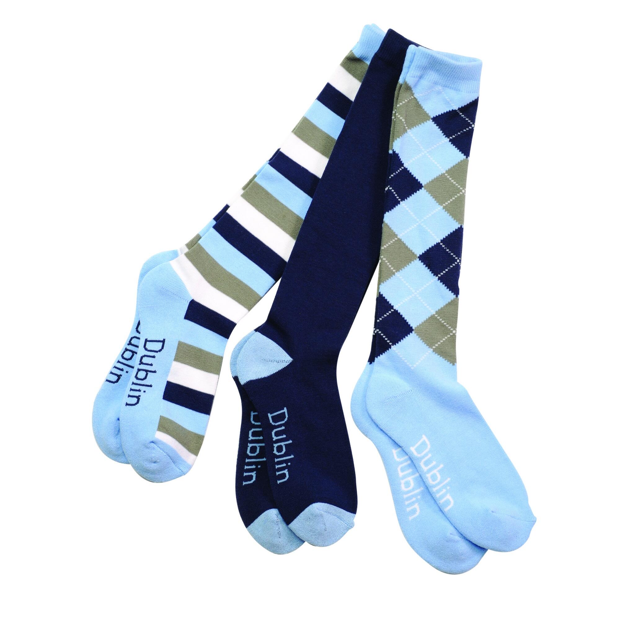 Adult knee-high socks (navy / light blue)