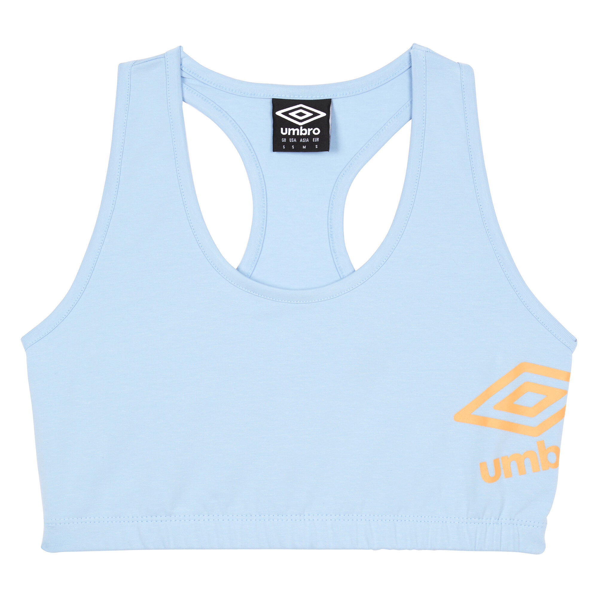 Women's CORE Sports Bra (Pastel Blue / Bright Orange)