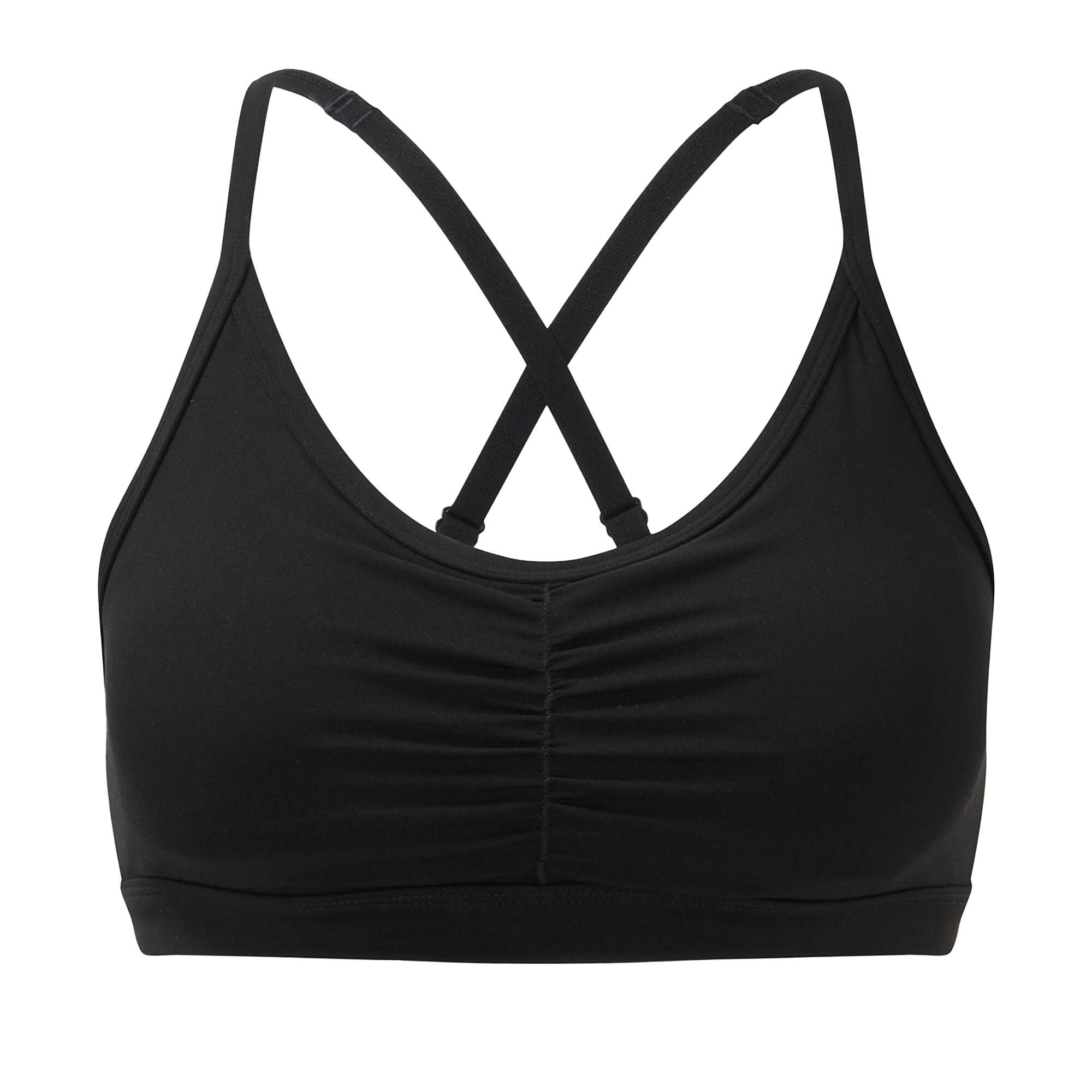 TRIDRI Reggiseno Sportivo Increspato Impatto Medio Donna TriDri Nero