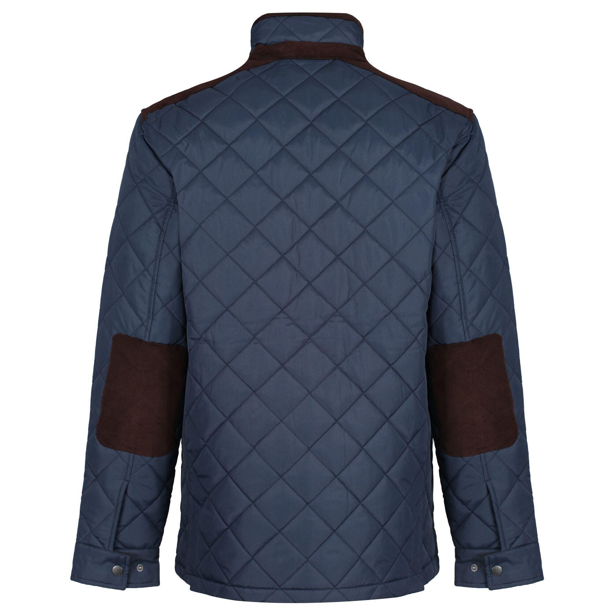 Mens Quilted Jacket (Navy) 2/5