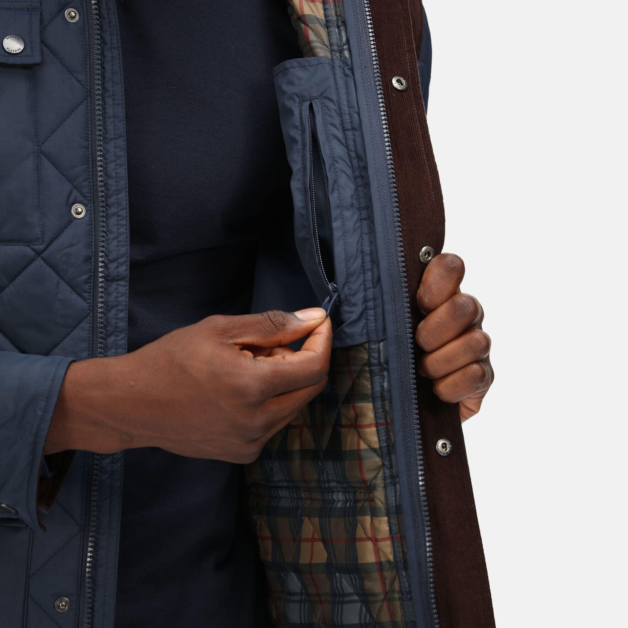 Mens Quilted Jacket (Navy) 3/5