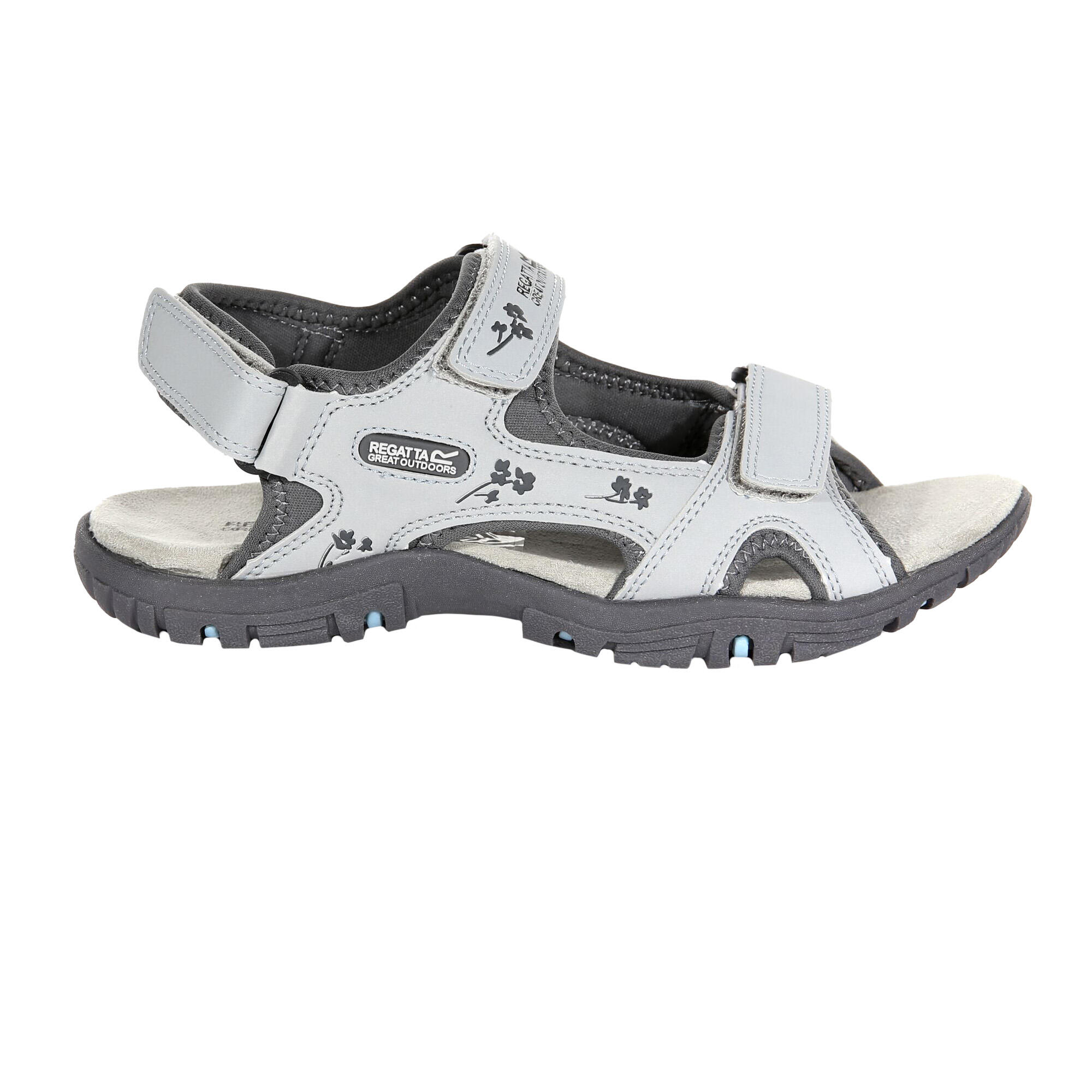 Womens/Ladies Haris Sandals (Light Steel/Granite) 4/5