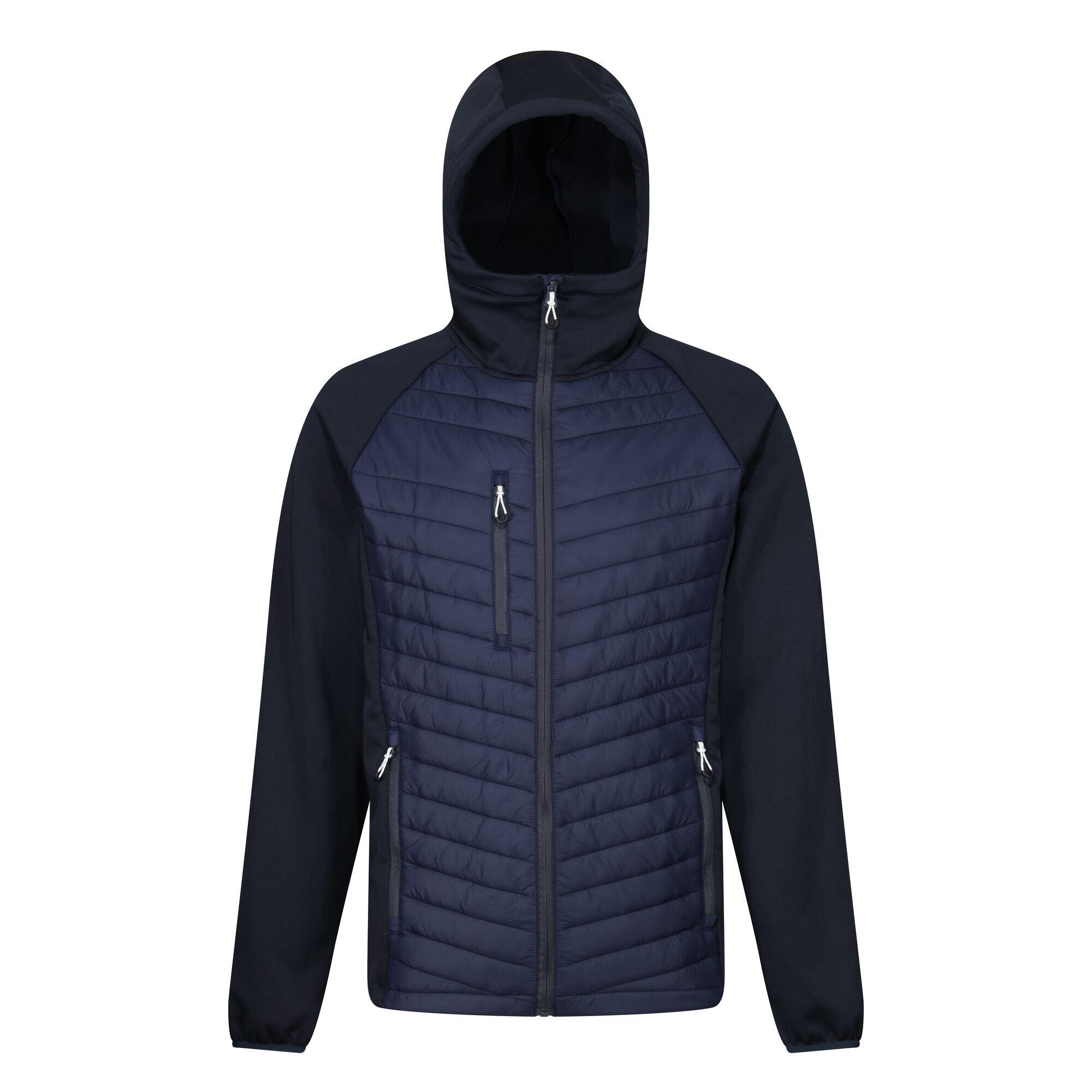 Mens Navigate Quilted Hybrid Jacket (Navy/Seal Grey) 1/5