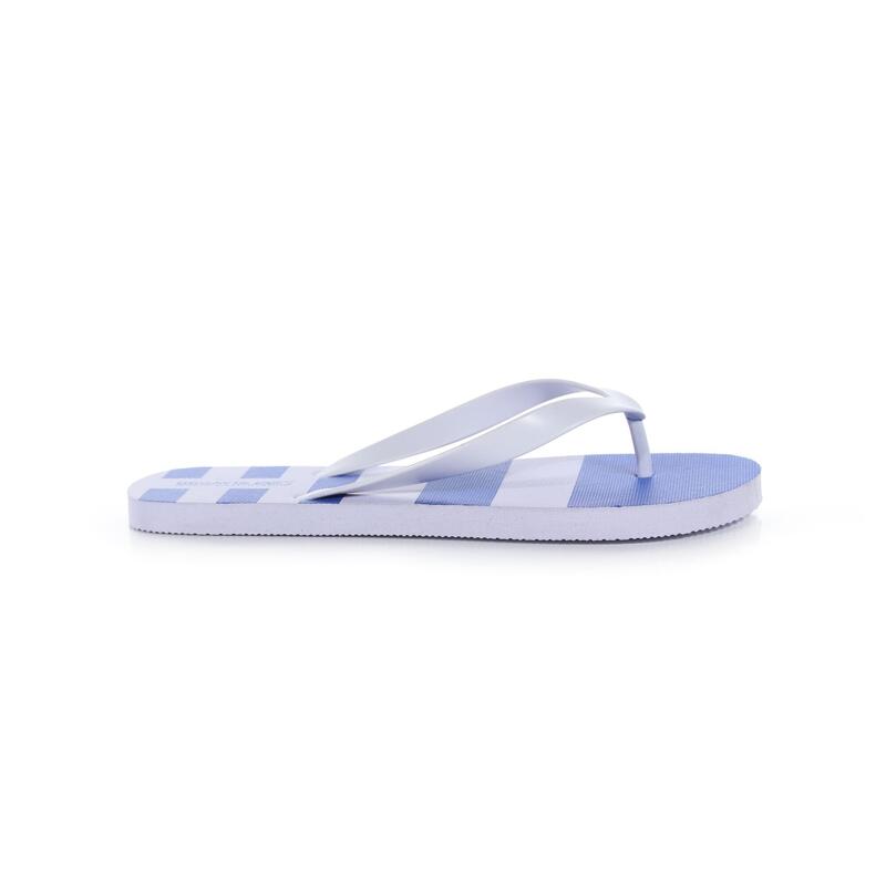 Heren Bali gestreepte teenslippers (Lapis Blauw/Wit)