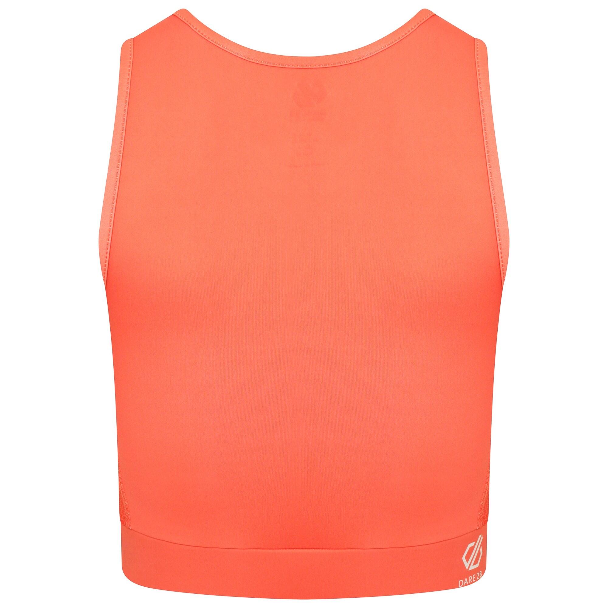 Womens/Ladies Fleur East Edit Move Logo HighNeck Sports Bra (Neon Peach) 2/5