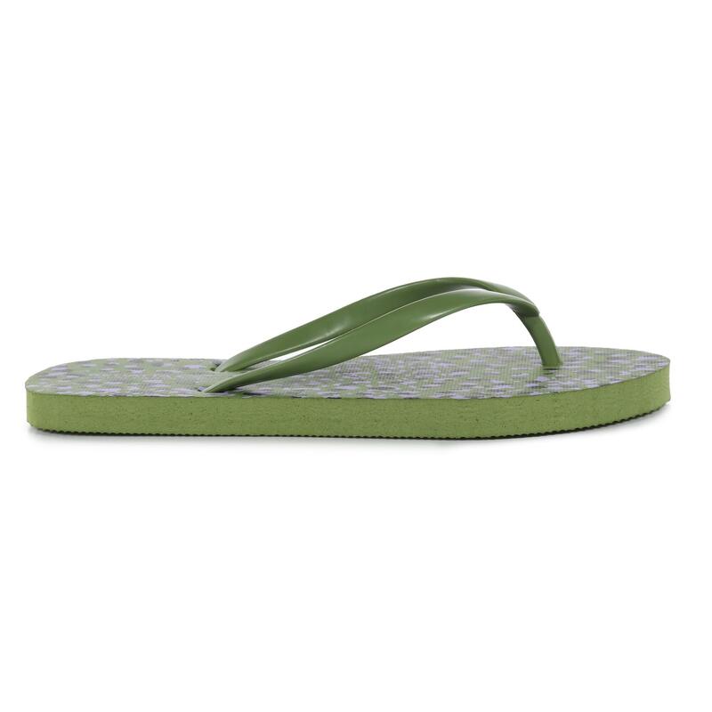 Chancletas Bali Slipon Diseño Abstracto para Mujer Verde Campo