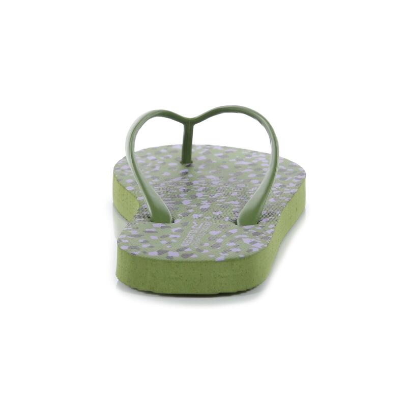 Chancletas Bali Slipon Diseño Abstracto para Mujer Verde Campo