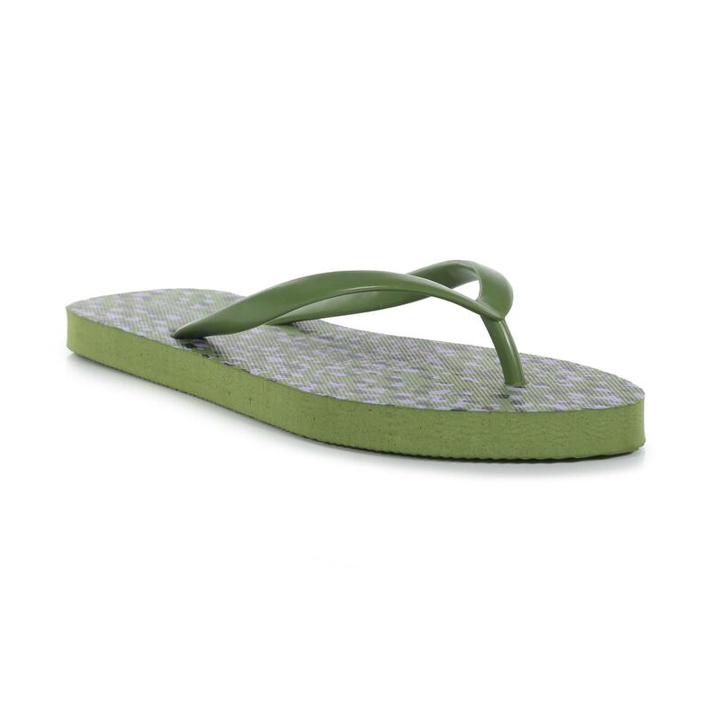 Chancletas Bali Slipon Diseño Abstracto para Mujer Verde Campo