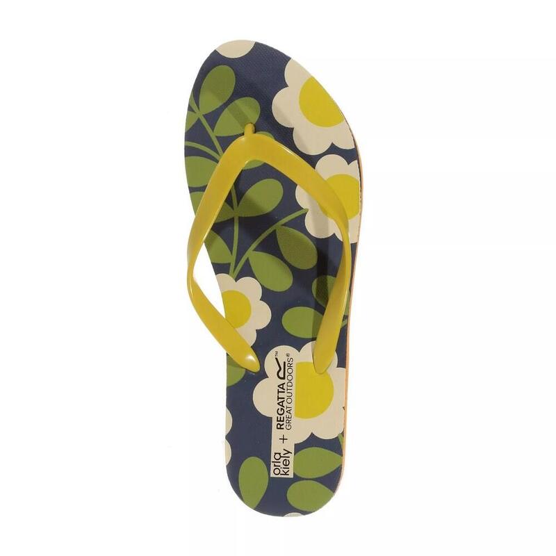 Flipflops "Orla Kiely", Floral Damen Blauer Fluss/Grün/Orange