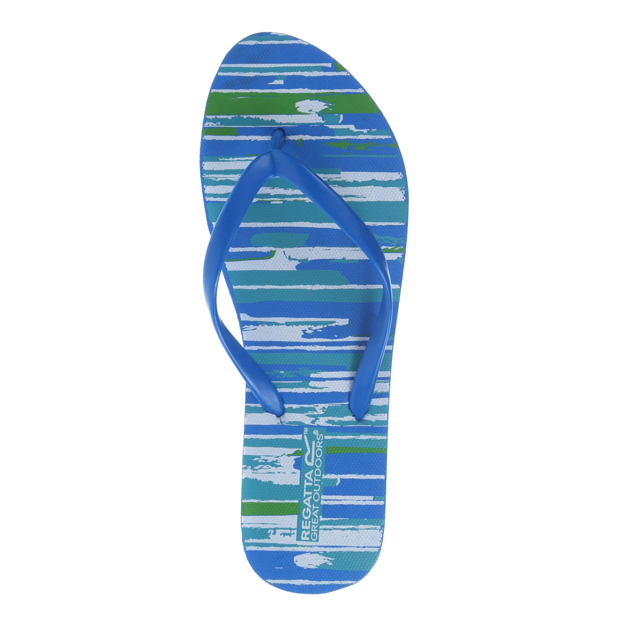 Womens/Ladies Bali Brush Stroke Flip Flops (Seascape) 2/5